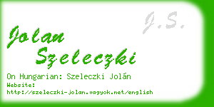 jolan szeleczki business card