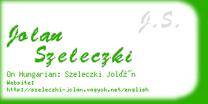 jolan szeleczki business card